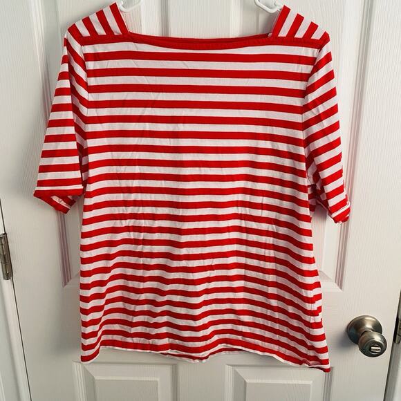 Talbots Tops - Talbots 100% Pima Cotton Tee 3/4 Sleeve Top Women's XL Minimalist capsule Stripe